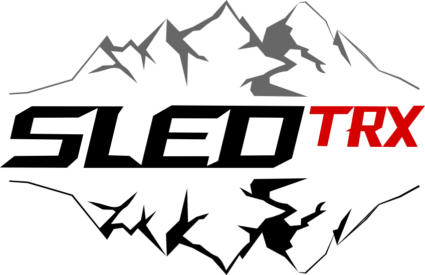 A clickable logo for the company SledTRX, leading to their Trip Builder page.